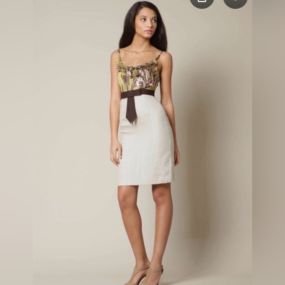 Milly Rosette Combo Floral Print Sleeveless Dress 2